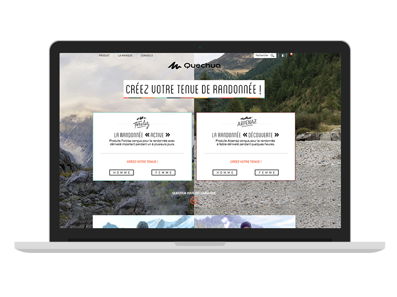 hikes choice homepage mockup